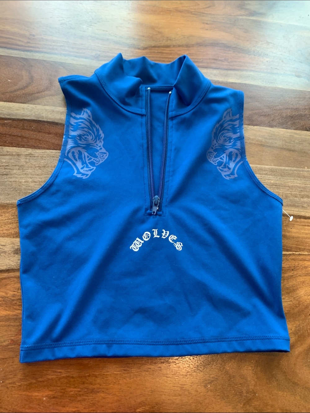 Darc Sport Royal Blue Sleeveless Half-Zip Mock Neck Tank